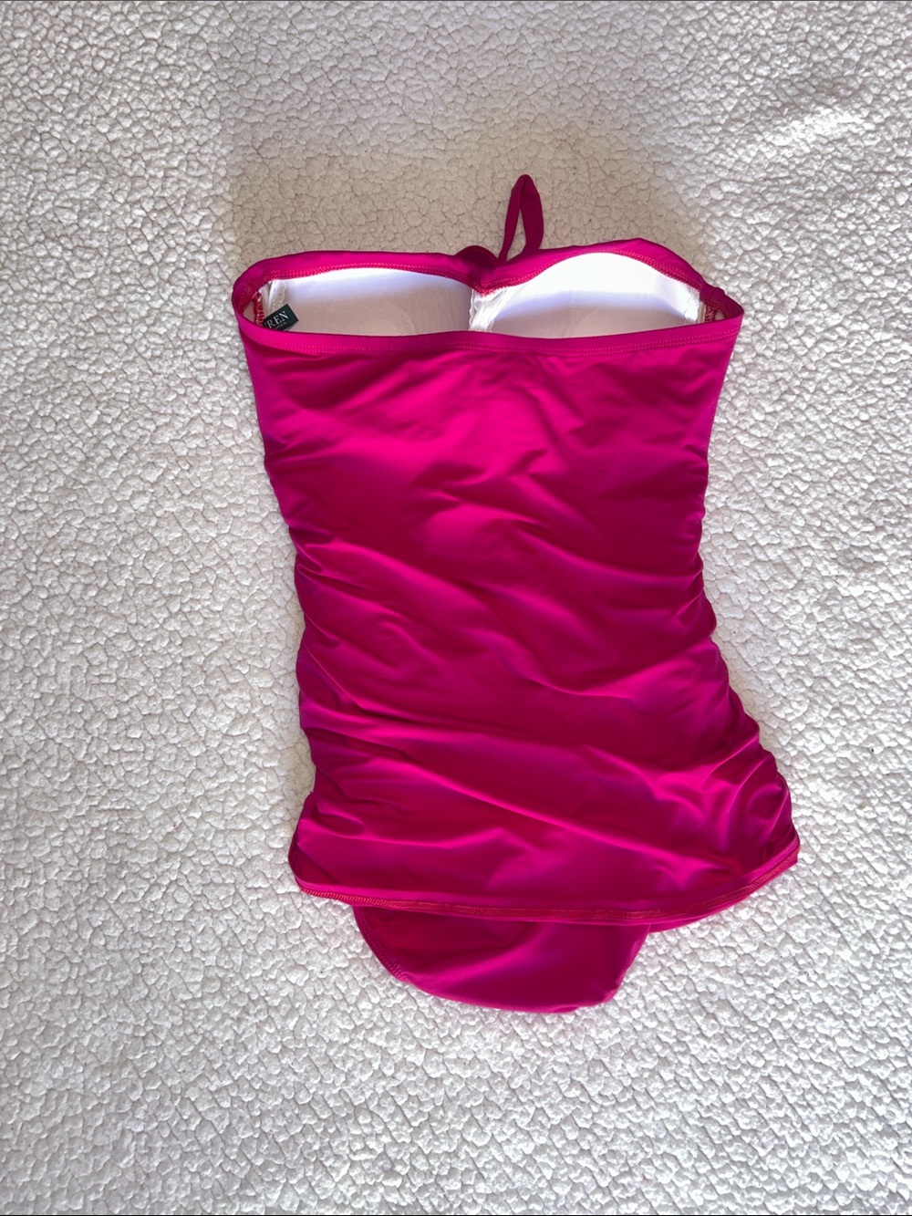 Lauren Ralph Lauren Fuchsia Strapless Ruched One-Piece Swimsuit - Picture 6 of 6